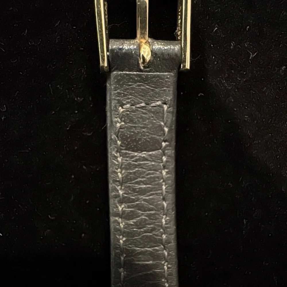 Seiko Gold-Tone Case Silver Dial Watch with Gray Strap